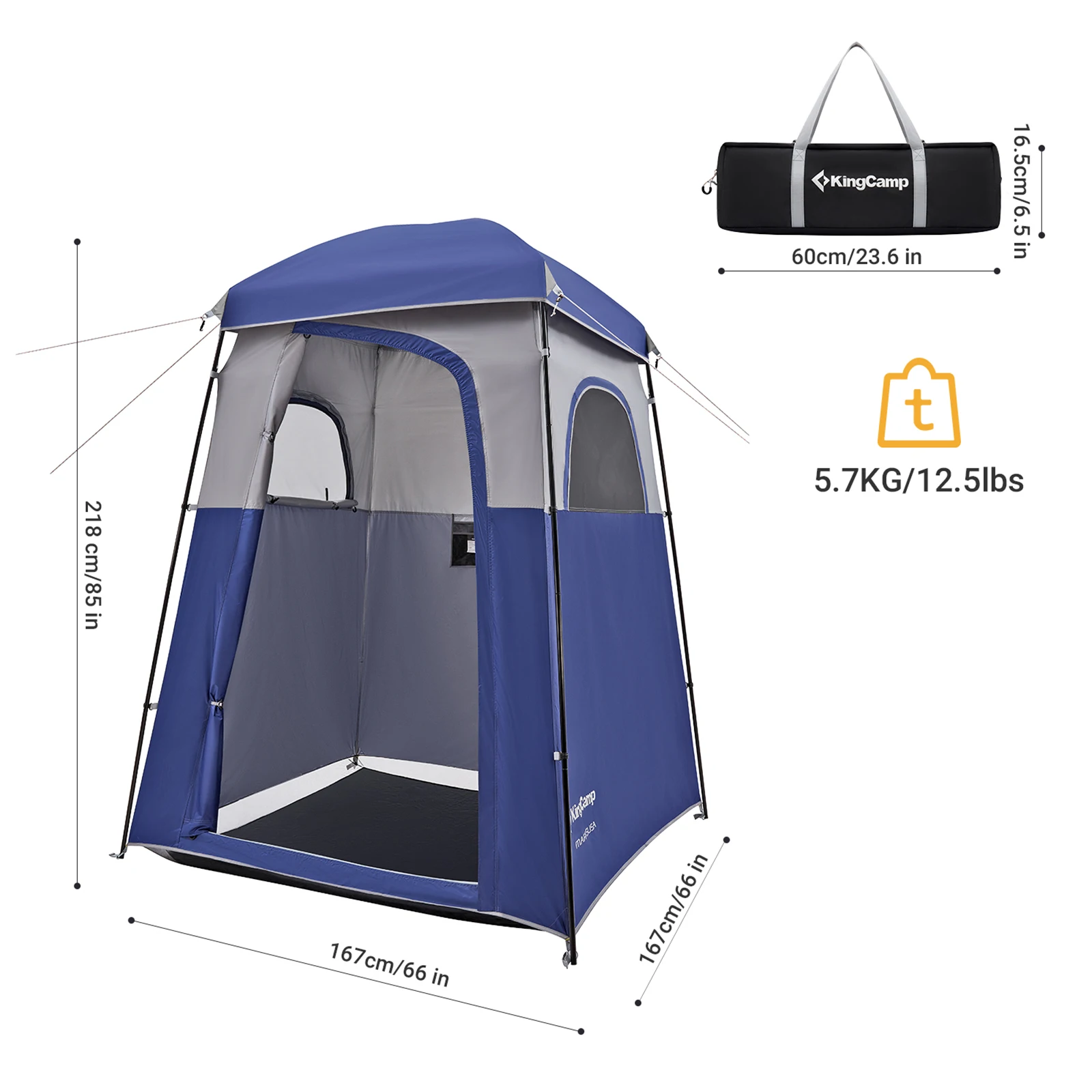 KingCamp Shower Tent Portable Outdoor Shower Tent Collapsible Shelter For Camping Hiking Beach Picnic Fishing