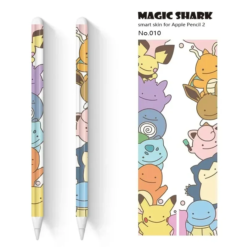 Cute Cartoon SpongeBob Doraemon Flower Bear Pokemon Film Sticker Skin for Apple Pencil 2 Shockproof