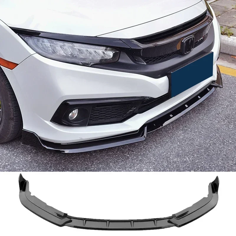 

New！ Splitter for Honda Civic 2019 2020 Sedan Front Bumper Lip Diffuser Spoiler Carbon Surface Skirt Body Kit