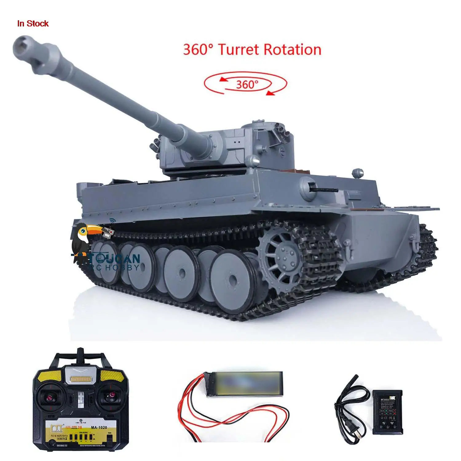 1/16 Scale Mato RTR RC Tank 1220 Metal Grey German Tiger I BB Shooting Mimic Real Tank Sound Boys Toys Remoted Car TH00649