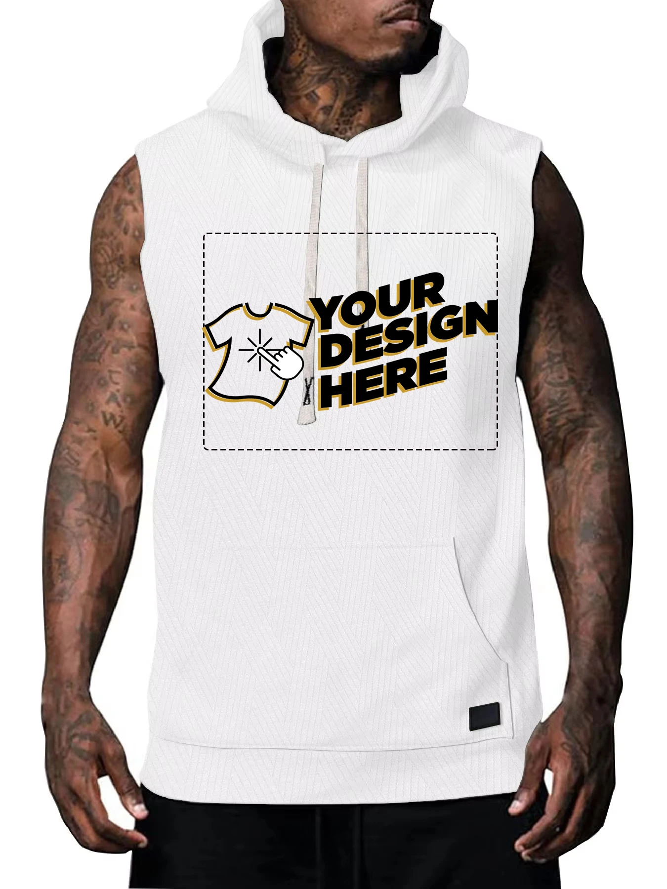 2025 الصيف سترة دون أكمام صدرية الرجال عادية هوديي تي شيرت الهيب هوب البلوز شعار مخصص مجاني/نص/صورة