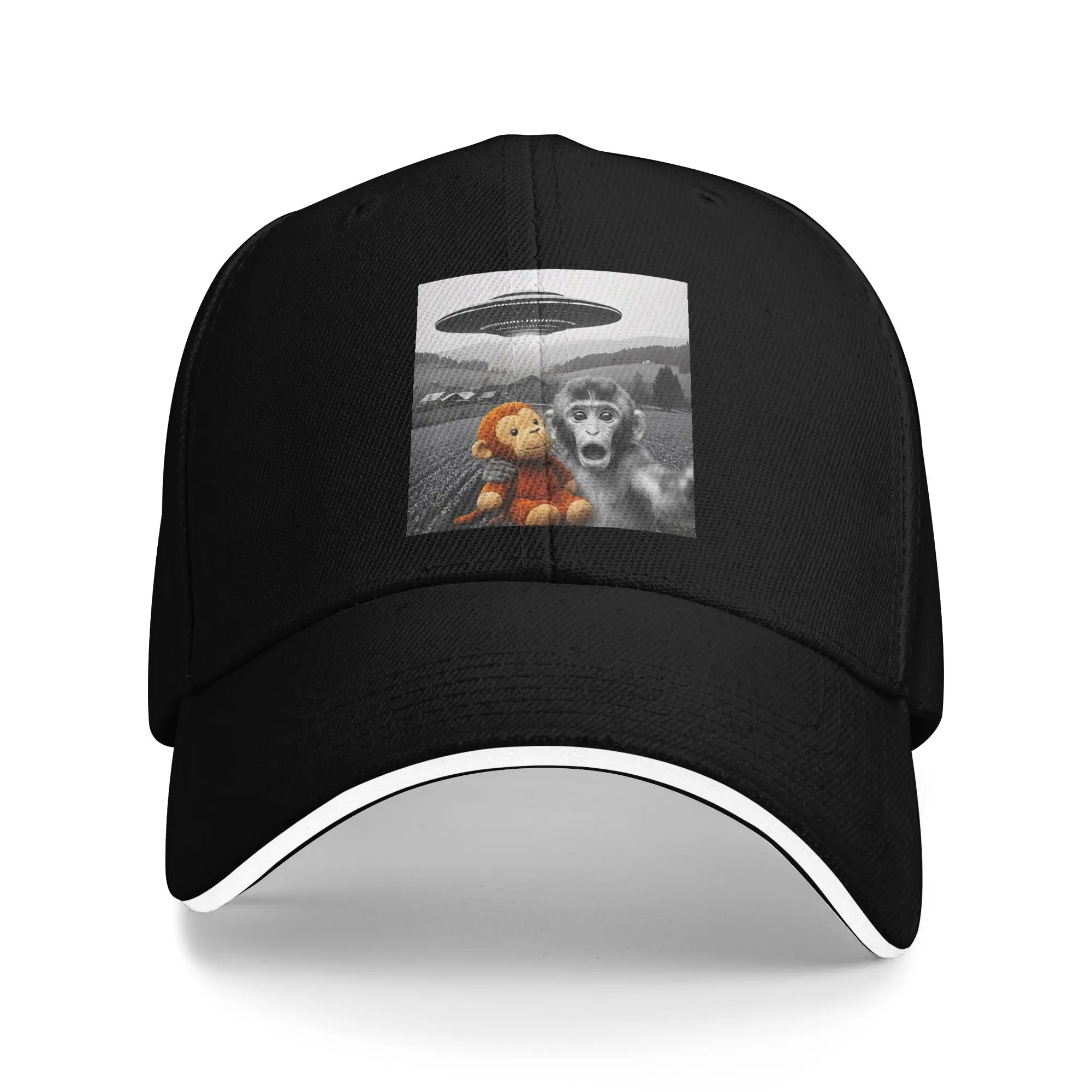 Summer Punch Monkey UFO Funny Selfie Baseball Cap Hiking Fishing Stylish Print Sun Hip Hop Hats Men Sun-Proof Baseball Caps