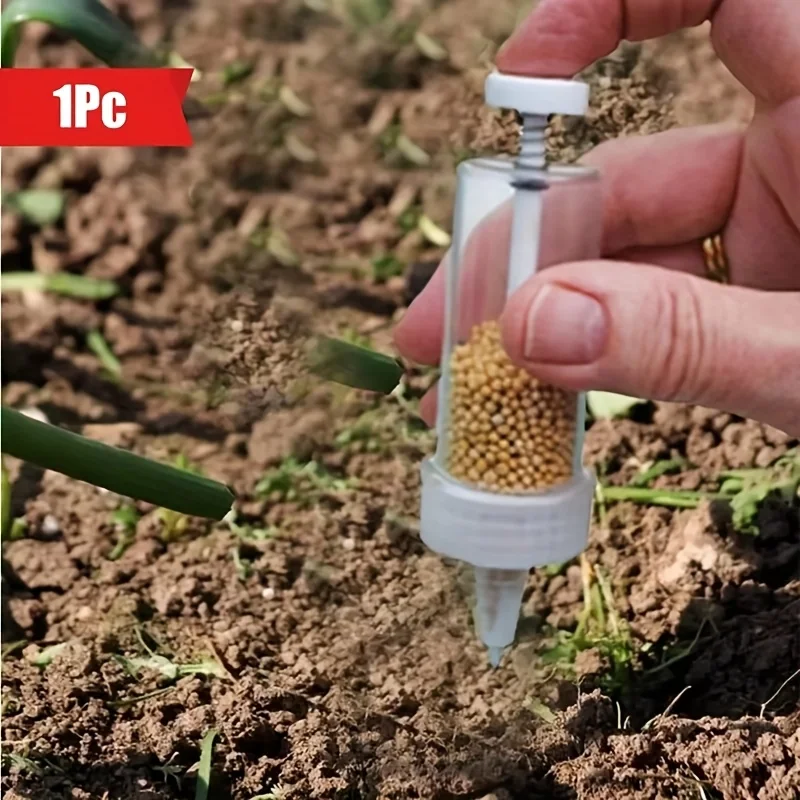 1pc Handheld Seed Dispenser - Manual Precision Seeder Tool with Transparent Tube & Ergonomic Handle, Durable Plastic for Garden