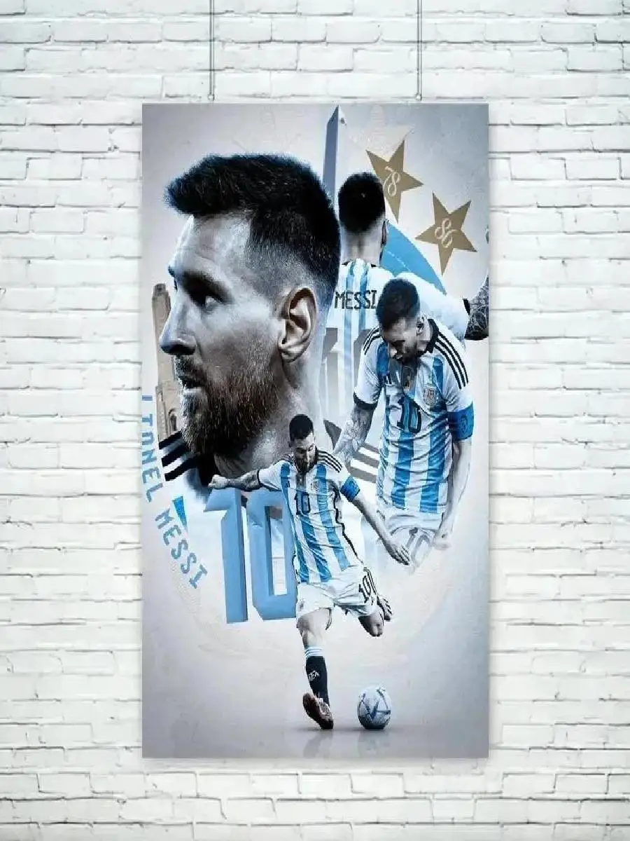 Football Legends Messi  Ronaldo Poster  Frameless Watercolour Painting for Living Room Study Home Decor  Perfect Fan Gifts  Coll