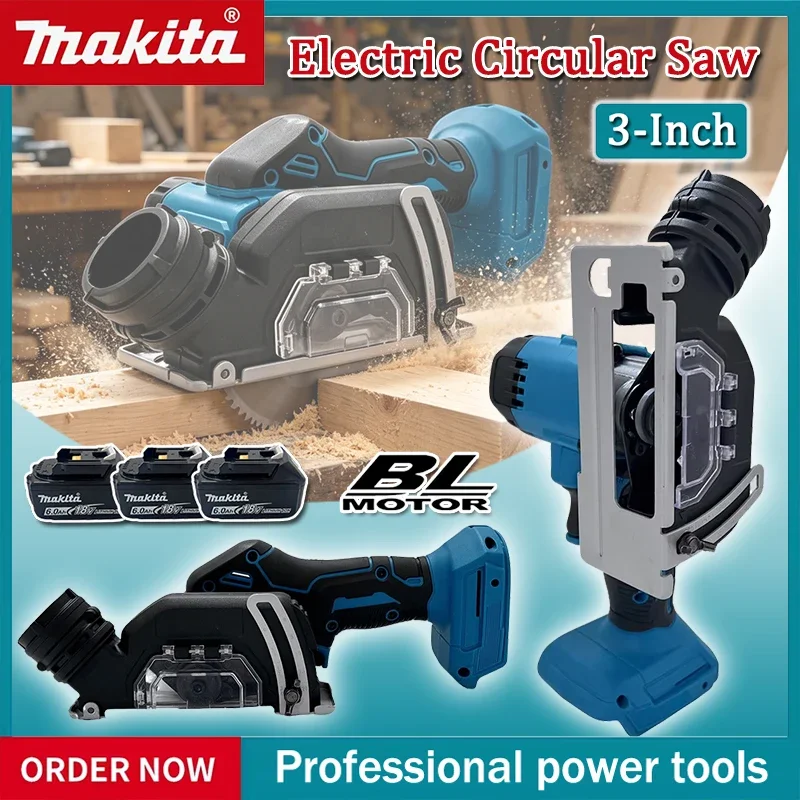 Makita 3Inch Mini Brushless Electric Circular Saw Cordless Rechargeable Handheld Electirc Cut Off Grinder Tool for 18V Battery