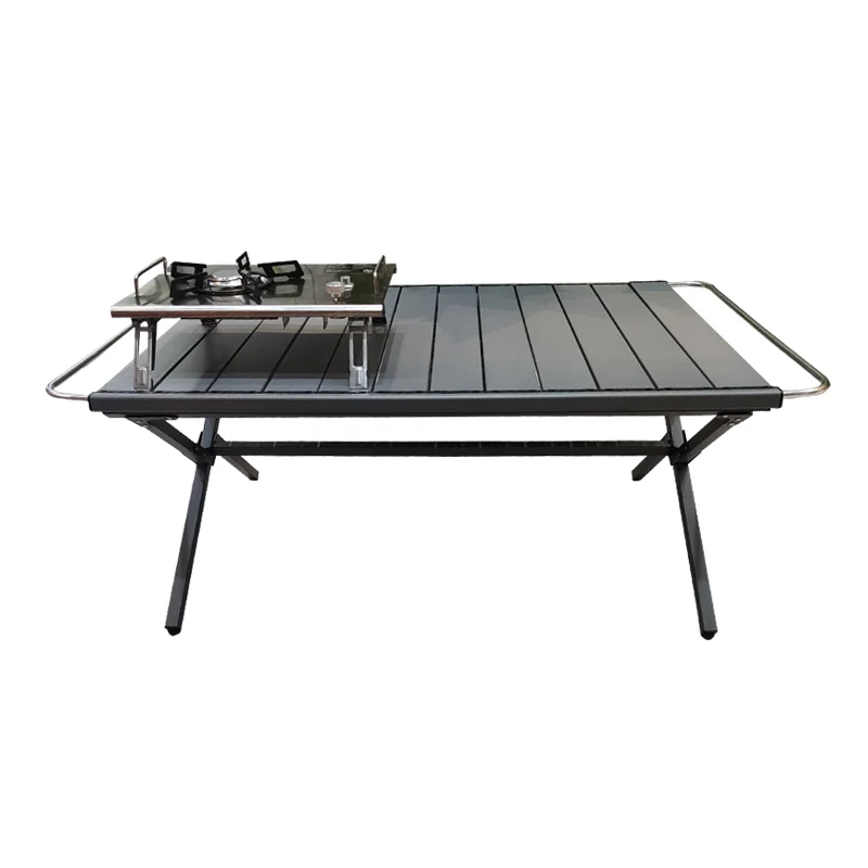 Camping Aluminum Alloy Table Lightweight Outdoor Tactical Table Folding Table With Light Bar Barbecue Picnic IGT Table New