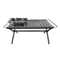 Table de camping légère en alliage d'aluminium, table pliante d'extérieur avec barre lumineuse, table de pique-nique IGT, nouveau