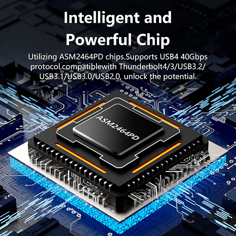 حاوية USB4 M.2 SSD بسرعة 40 جيجابت في الثانية مع مروحة تبريد 8 تيرابايت من الألومنيوم NVME متوافقة مع Thunderbolt 3/4 لأجهزة Mac iPad والكمبيوتر المحمول