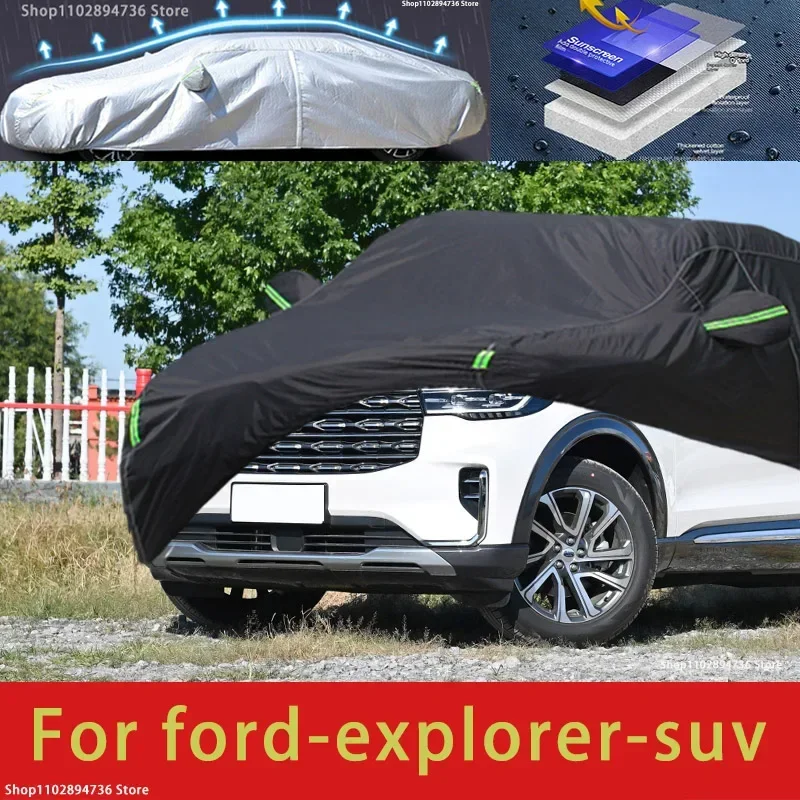 

For Ford Explorer fit Outdoor Protection Full Car Covers Snow Cover Sunshade Waterproof Dustproof Exterior black car cover