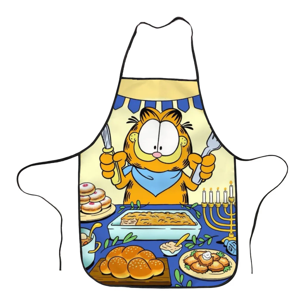 

Fashion Design Classic Anime Funny Cat Apron Store Logo For Women Gift Composite Fabric Cleaning Pinafore Home Cooking