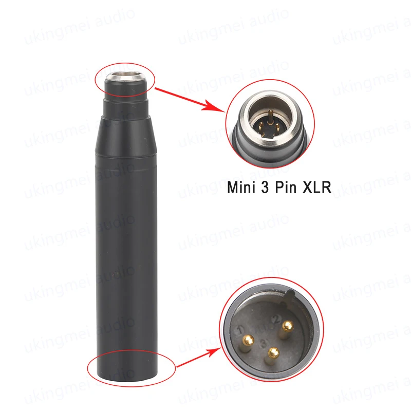 TA3F Mini 3Pin Input XLR to 3Pin Male XLR for AKG Lavalier Microphone Condenser Microphone Converter Phantom Power 48V Adapter