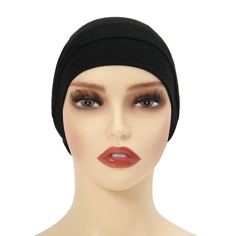 جديد لينة مسلم تمتد قبعة عمامة الحجاب الداخلي قبعات الإسلامية underscarf بونيه القبعات الإناث قبعة حك Turbante Mujer