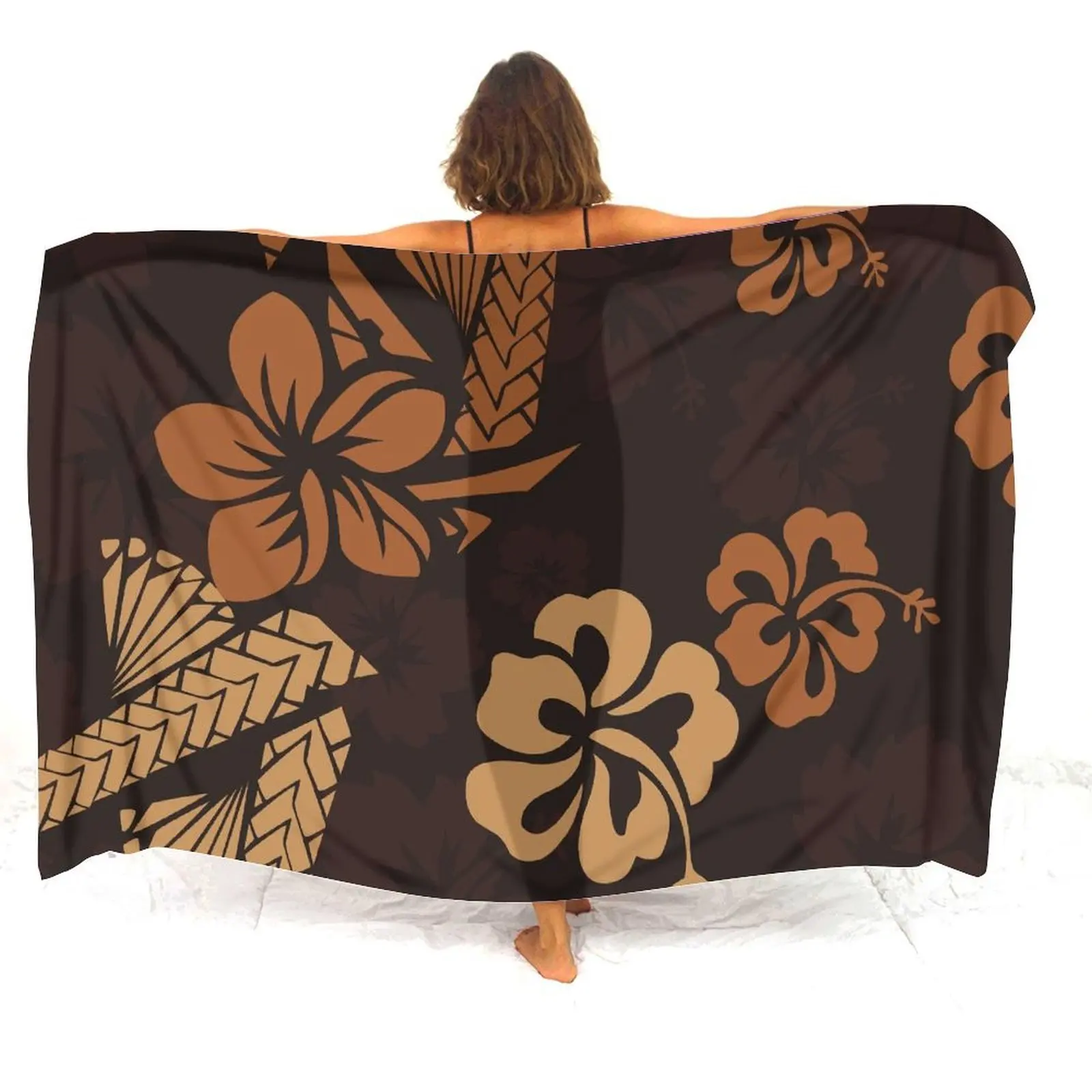 Hawaiian Sarong Soft Polynesian Beach Pool Clothes Fashionable Fabric Skirts Bathing Beach Custom-Made Women'S Island Sarong