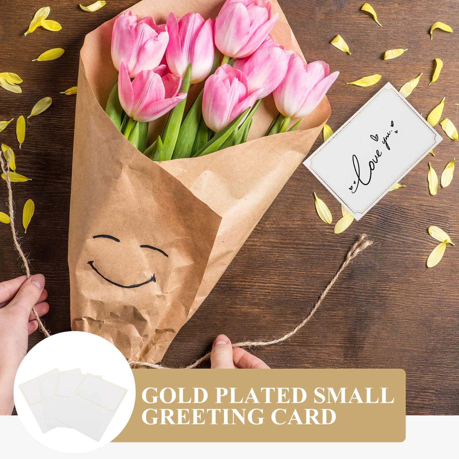 

30 Pcs Gold-stitching Greeting Card Gift Mini Thank You Cards Friend Birthday Seat Paper Happy Bulk Nurse Folding