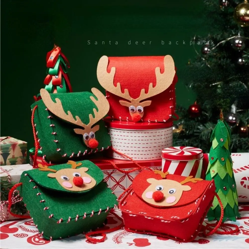 Cute Girls Decoration Crossbody Bag Backpack New Year Gift Christmas Bag Handbag Candy Bag Elk Bag DIY Materials Kits