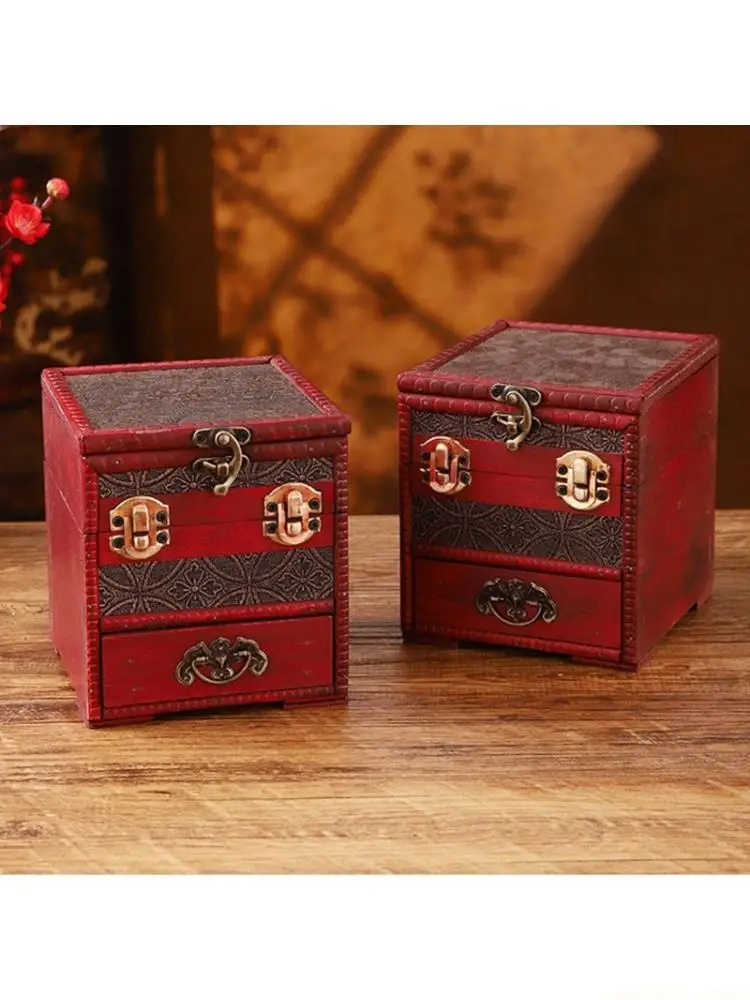 QX2E Sophisticated Wooden Convenient Case With Integrated Mirror And Multiple Slot For Keeping Jewelry Neat