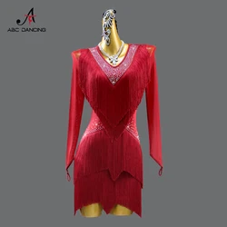 New Latin Dance Dress Women Competition Line Clothes Elegant Dancewear Skirt Samba Suit Party Sexy Costume Sport Stage Customize