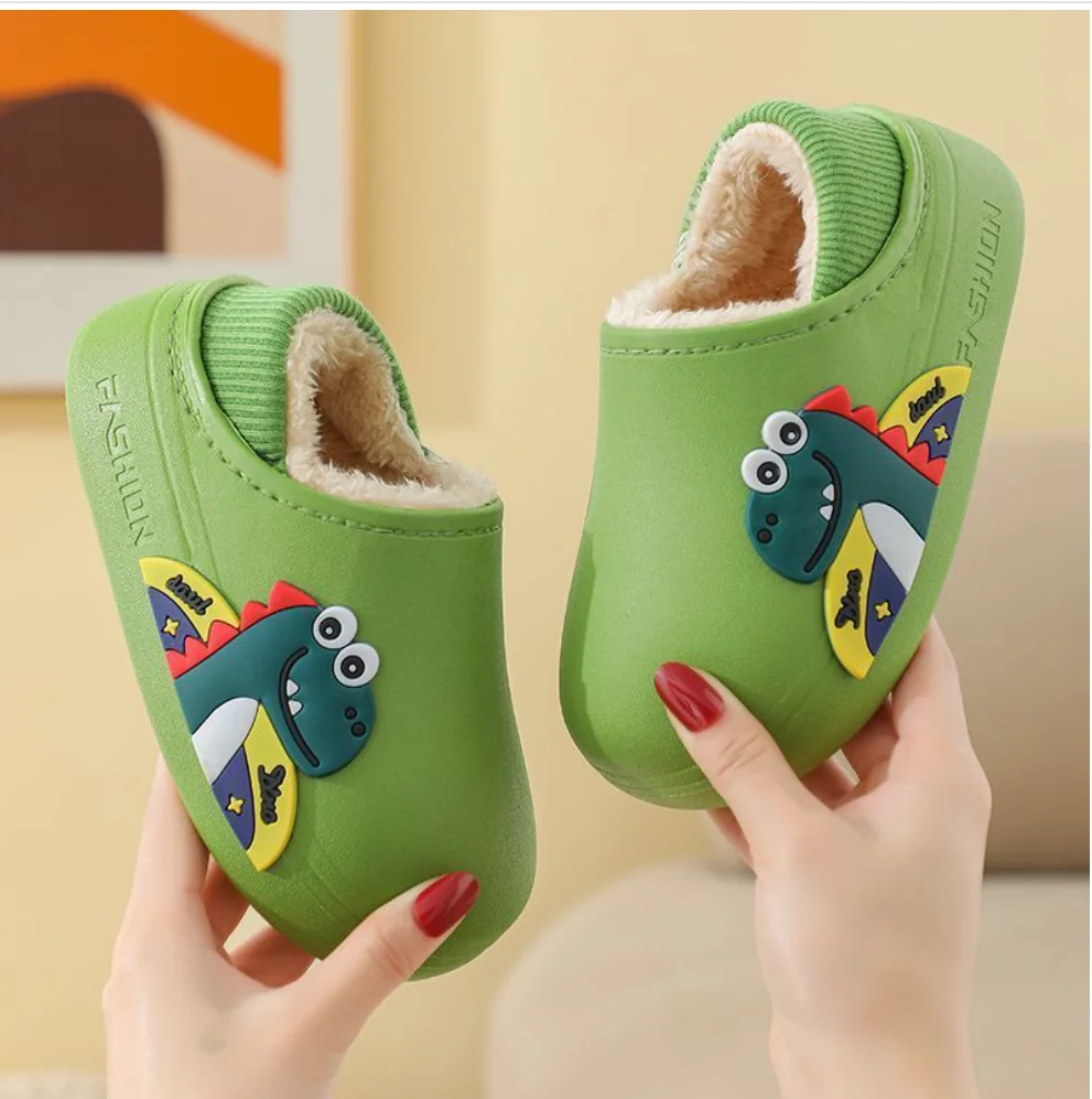 Autumn and winter children's cotton slippers waterproof non-slip girls princess baby cartoon pattern slippers