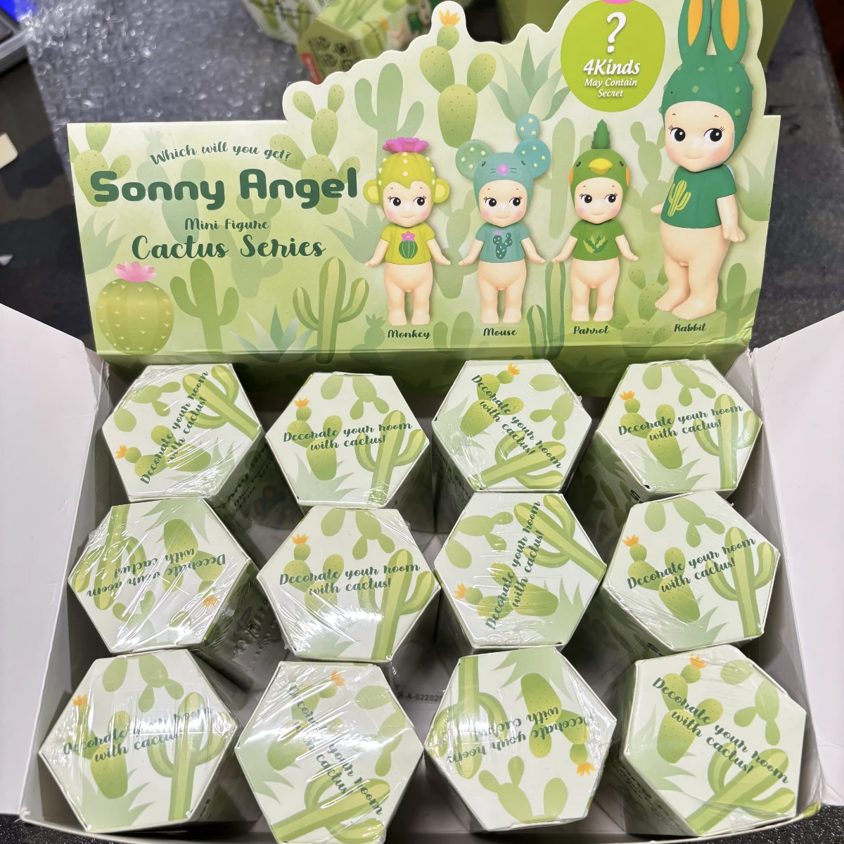 Sonny Angel Mini Figure Cactus Series Blind Box toy for girl Random box doll Lucky box Rabbit Monkey Mouse Parrot SAS65640