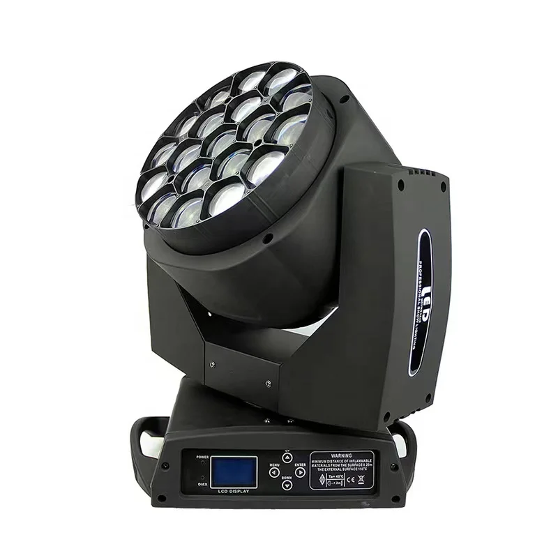 Moving Head LED Zoom Wash Light RGBW 4In1 Bee Eyes Beam Rotating Effect Stage DJ Club Disco Wedding Led Dmx Led Par 19pcs 15w