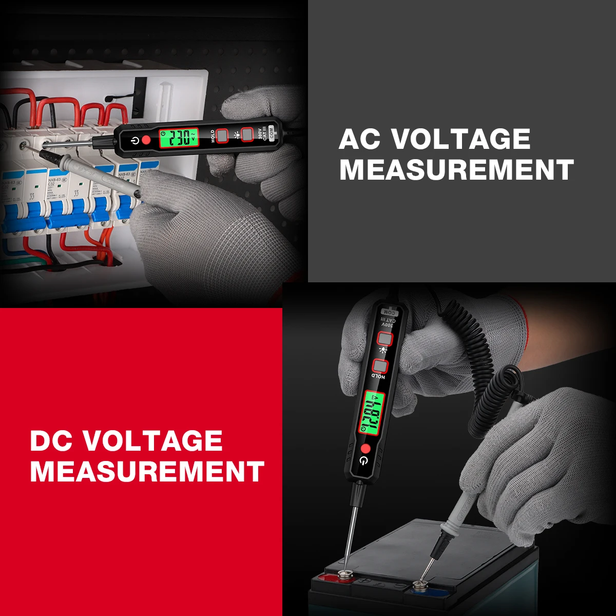 HABOTEST HT86B Digital Multimeter 300V AC DC Pen Voltmeter Electrician Tools Pen Shaped Voltage Detector