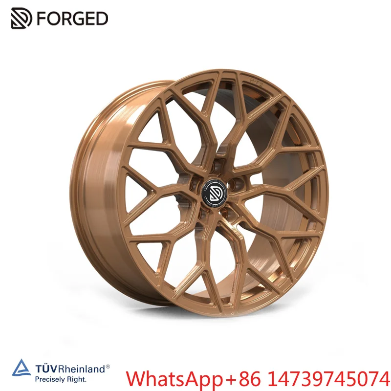 17-23 Inch Gold Forged Wheel Hubs 20mm 25mm ET 10000 Ton Press Custom Aluminum Alloy RimsTUV Approved Wheels High Strength