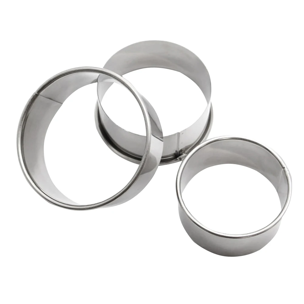 

3 Pcs Stainless Steel Mold Dumpling Wrapper Maker Round Kitchen Tool Baking Pastry Accessories Dough Fondant Cookies