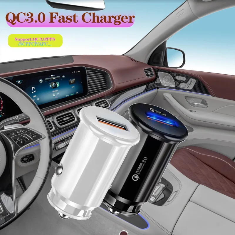 18W 3A QC3.0 USB Fast Car Charger Supports Super Fast Charging Car Cigarette Lighter Flash Charge For phone