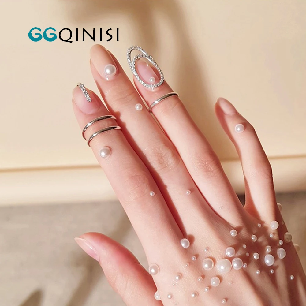 Fashion Zircon Finger Nail Ring Photo Phalanx Ring Gold Plated Manicure Protective Rings For Women Teen Trendy Jewelry Accessory