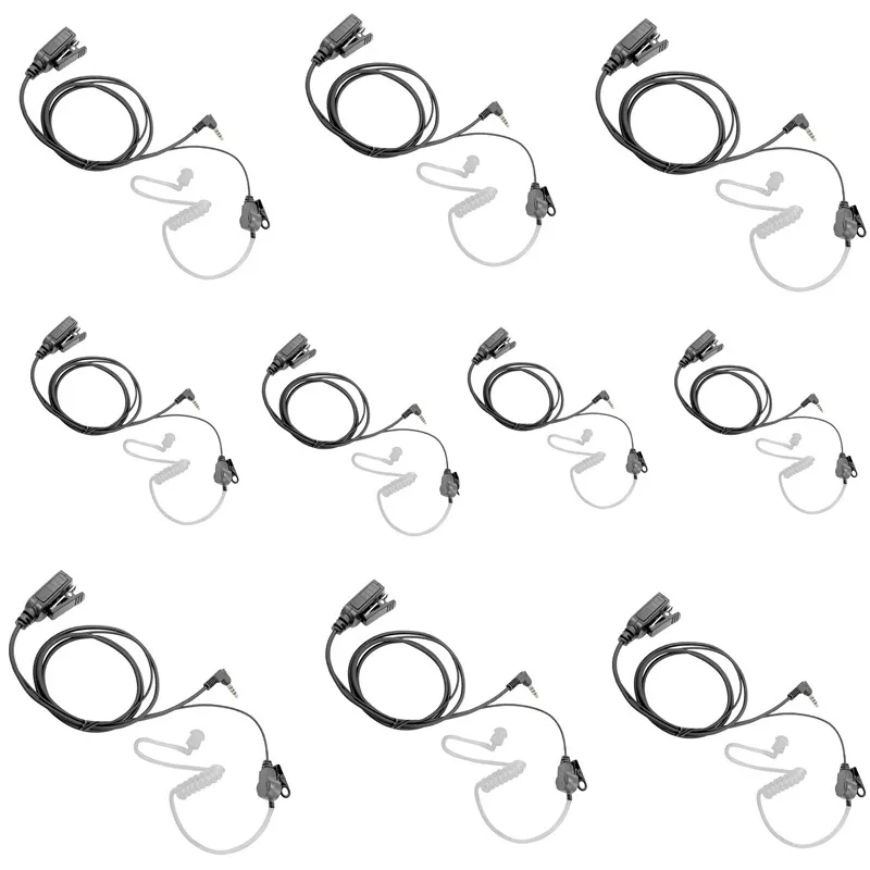 

Walkie Talkie Earpiece for Kirisun C65 W65, 1 pin, 3.5mm, PTT mic, two way radio, 3 5mm, Police Jack, air tube earpiece, 10pack