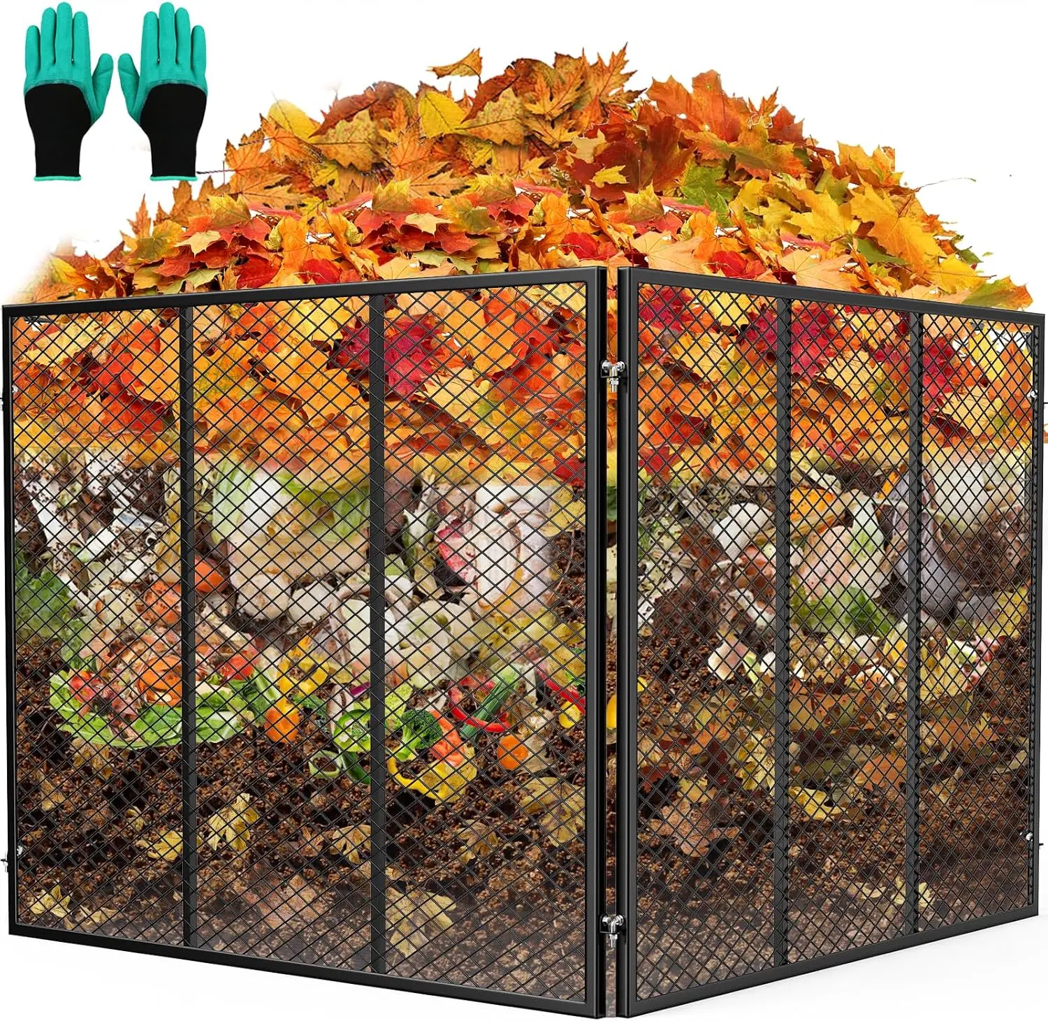 Outdoor Garden Composting, Metal, Rust-Proof Coating, 172 Gallon, Easy Assembly, Waterproof