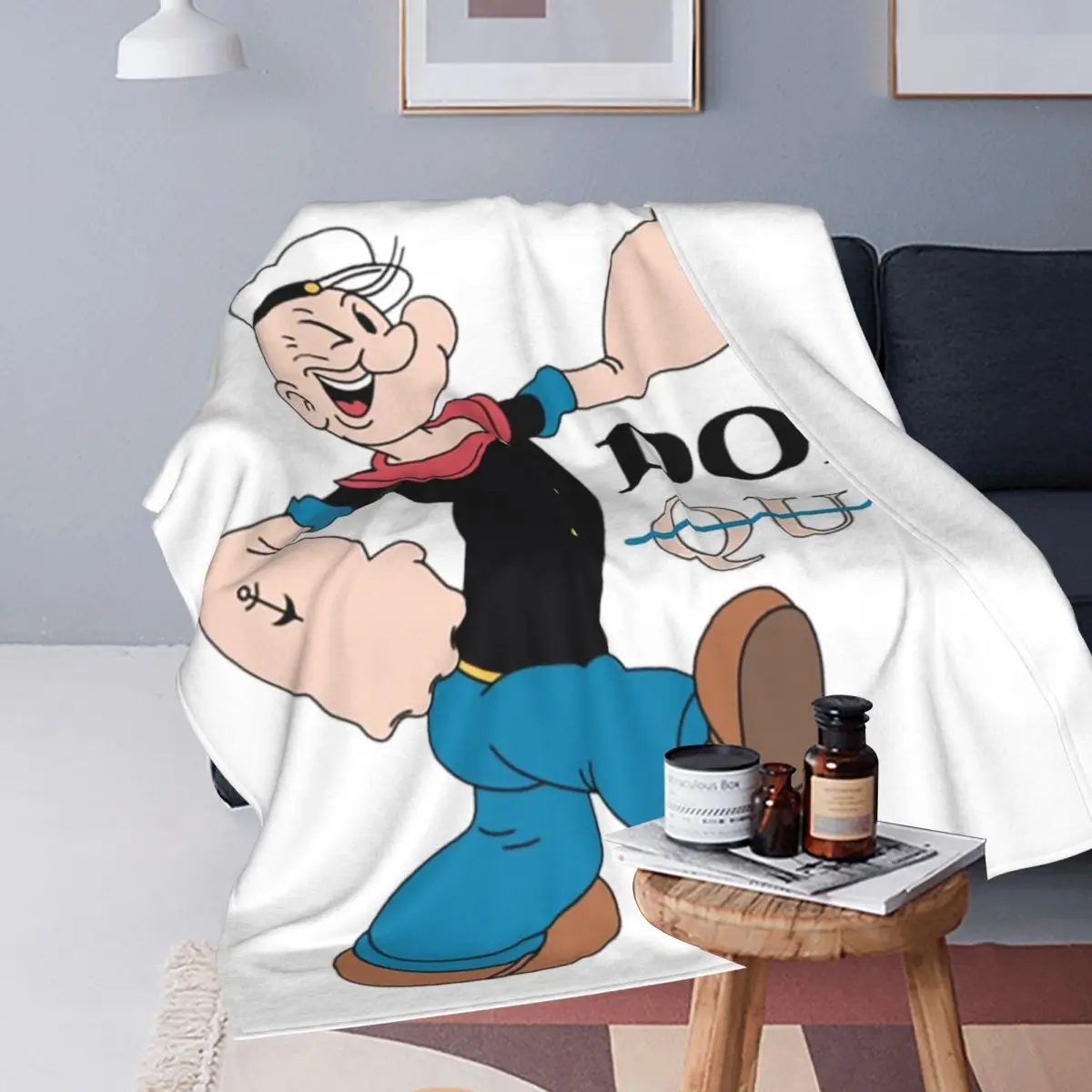 Popeye Blanket Flannel Multi-function Throw Blanket Sofa Throw Blanket For Home Bedroom Office Throws Bedspread Quilt