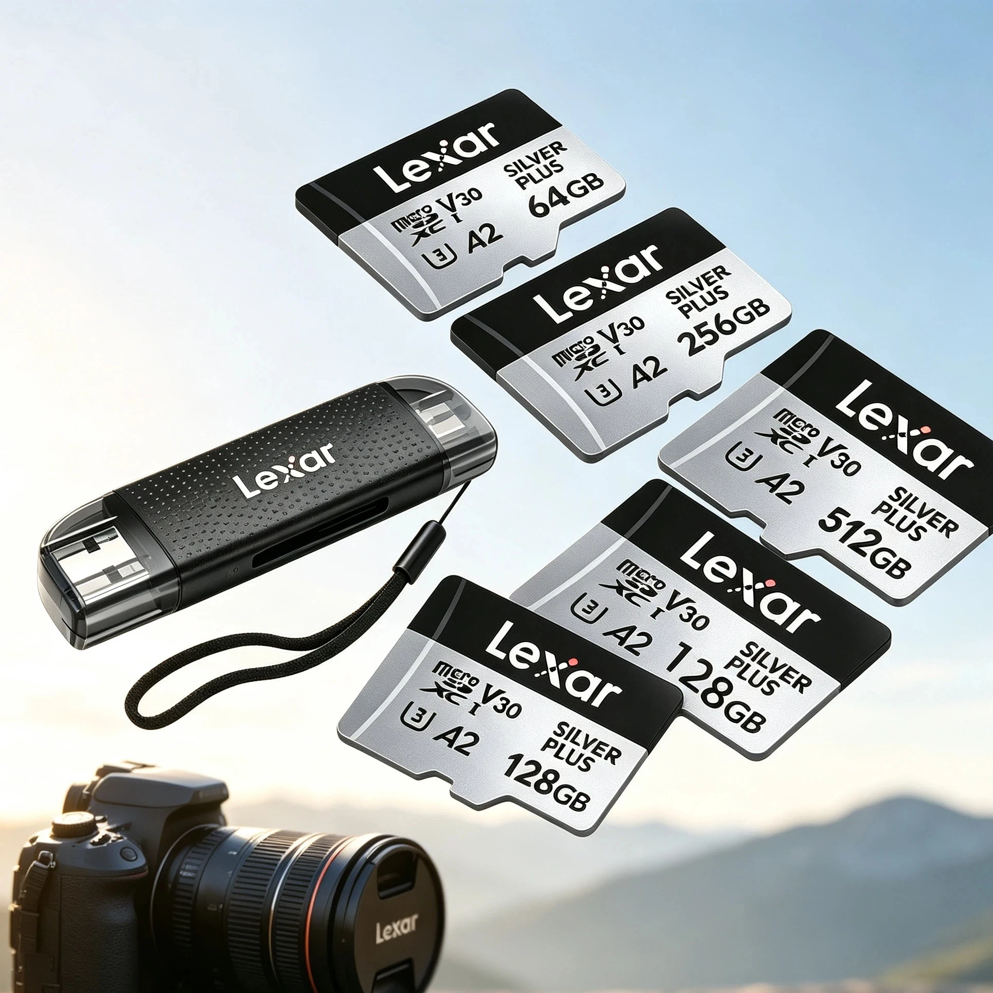UHS-I U3 V30 A2 Class 10 Micro SD Card 205MB/s 150MB/s Lexar 64GB 128GB 256GB 512GB 1TB Flash Memory 4K UHD Video Recording