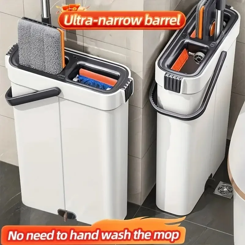 JOYBOS 40cm Spin Flat Mop & Bucket Set - 360° Cleaning Wet Dry Separation for Hardwood/Laminate/Vinyl Tiles view 6