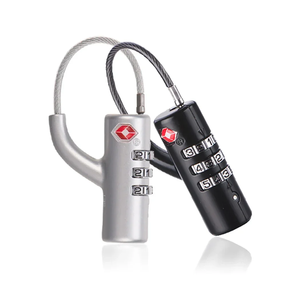 Anti-Theft TSA Customs Lock Waterproof Smart Combination Locks Portable Padlock with Steel Cable Customs Code Lock Small Padlock