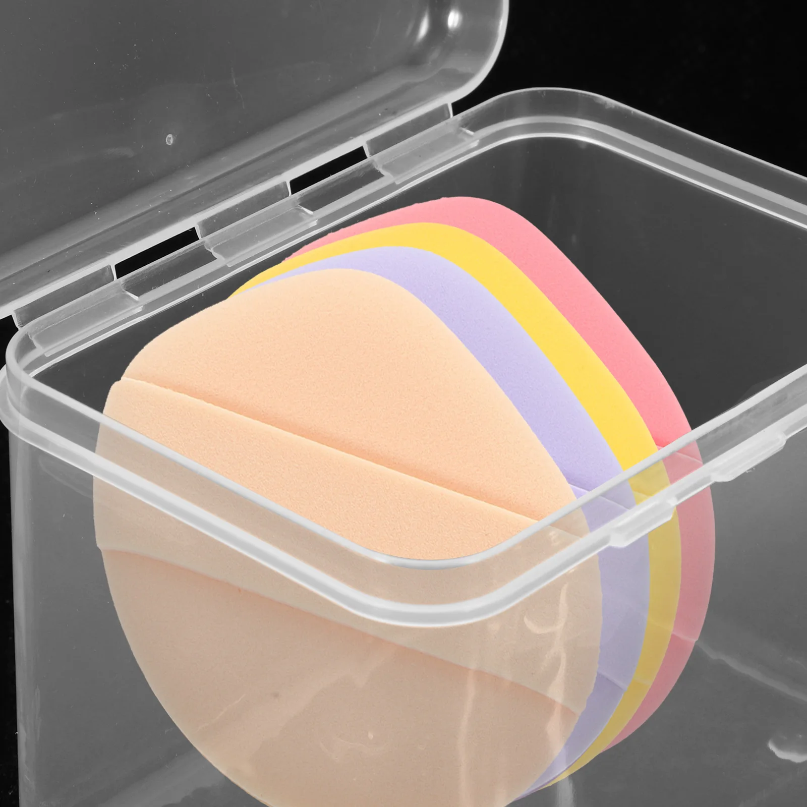 

4 Pcs Plastic Storage Boxes for Makeup Sponges Powder Puff Cases Portable Beauty Holders Containers Travel Makeup