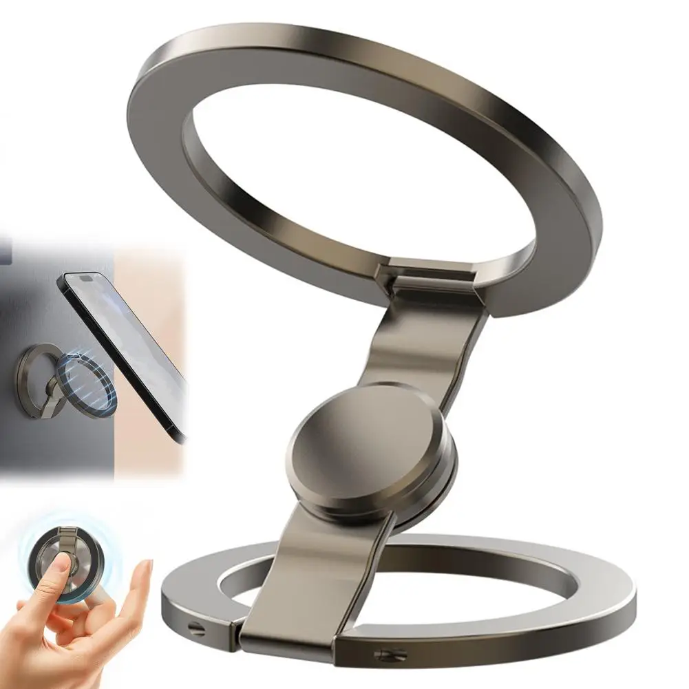 

Mobile Phone 360° Rotation Magnetic Holder For Magsafe Folding Portable Metal Finger Ring Stand For iPhone 17/16/15 Series