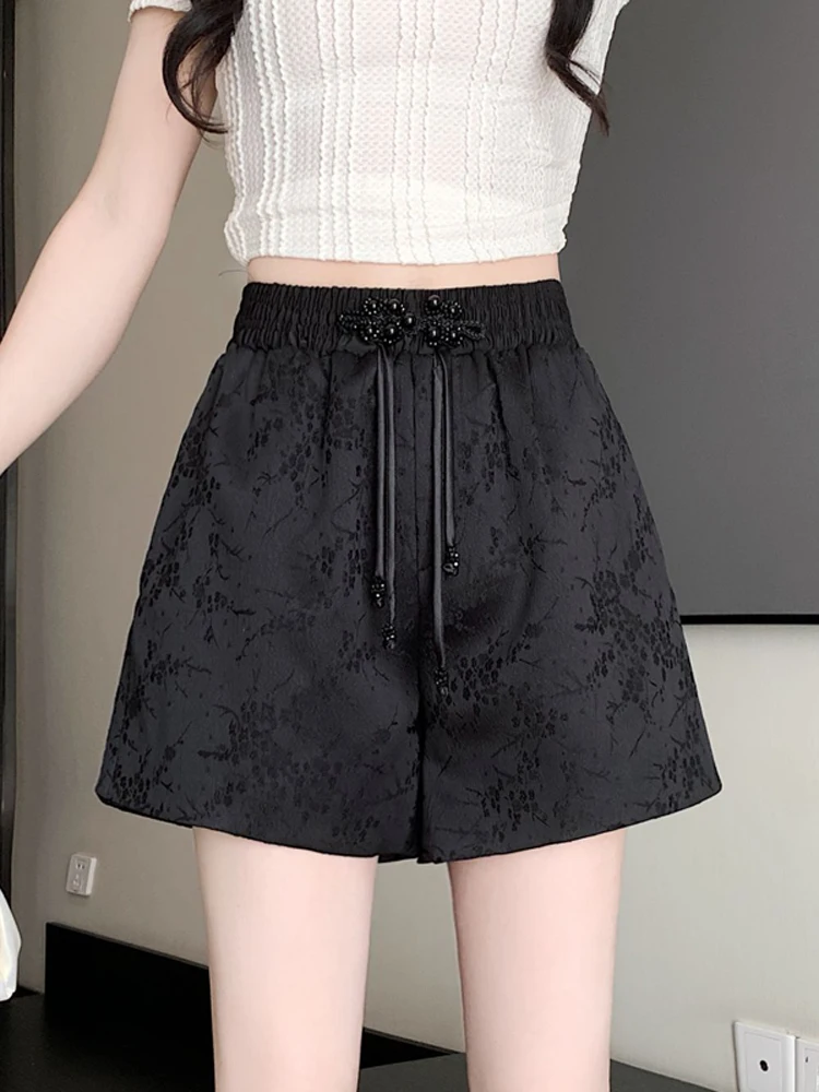 

Flower Print Drawstring Shorts, Casual Slant Pockets Shorts for Spring & Summer, Women's Shorts Pants Ladies Female V173