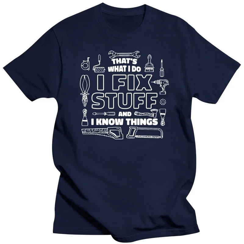 I Fix Stuff Funny Plumber Electrician Mechanic T Shirts Graphic Worker Streetwear Short Sleeve Plumbing Gifts T-shirt Men