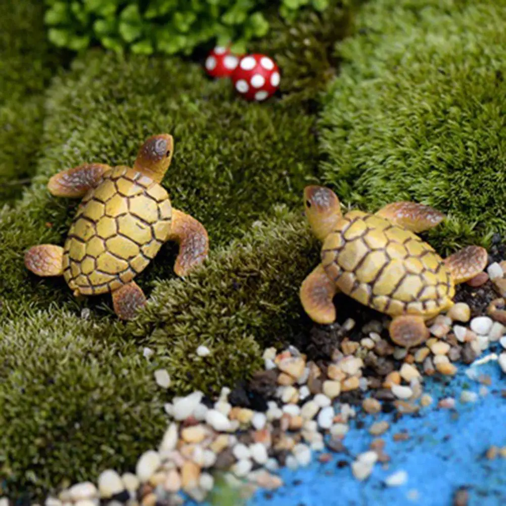 1PC Mini Turtle Model Resin Ornaments Fine Workmanship Layout Prop Aquarium Fish Tank Landscape Flowerpot Succulents Decoration