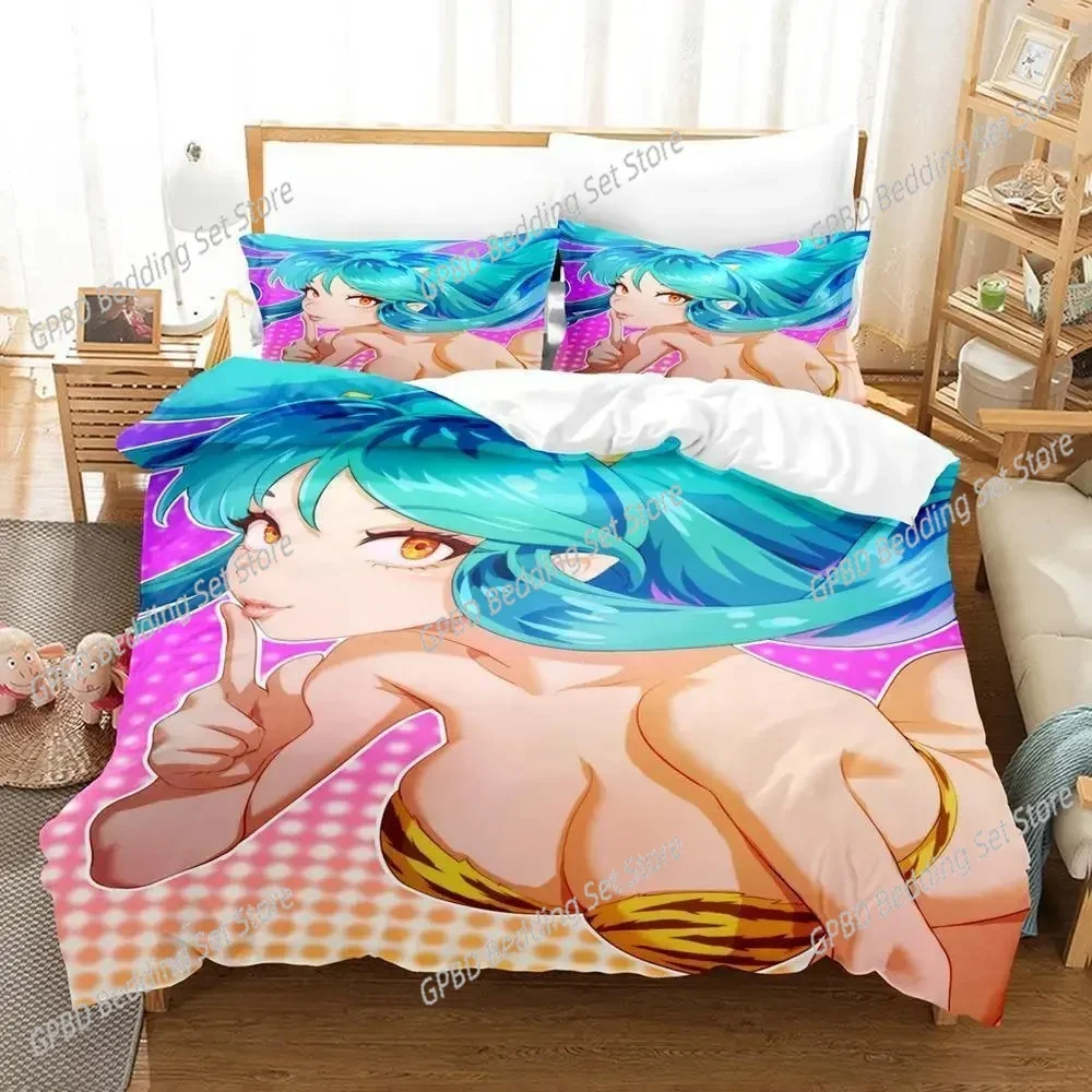 

Urusei Yatsura Lum Comfortable Duvet Quilt Cover Pillowcase Bedding Set Children Bedroom Decoration Home Textile