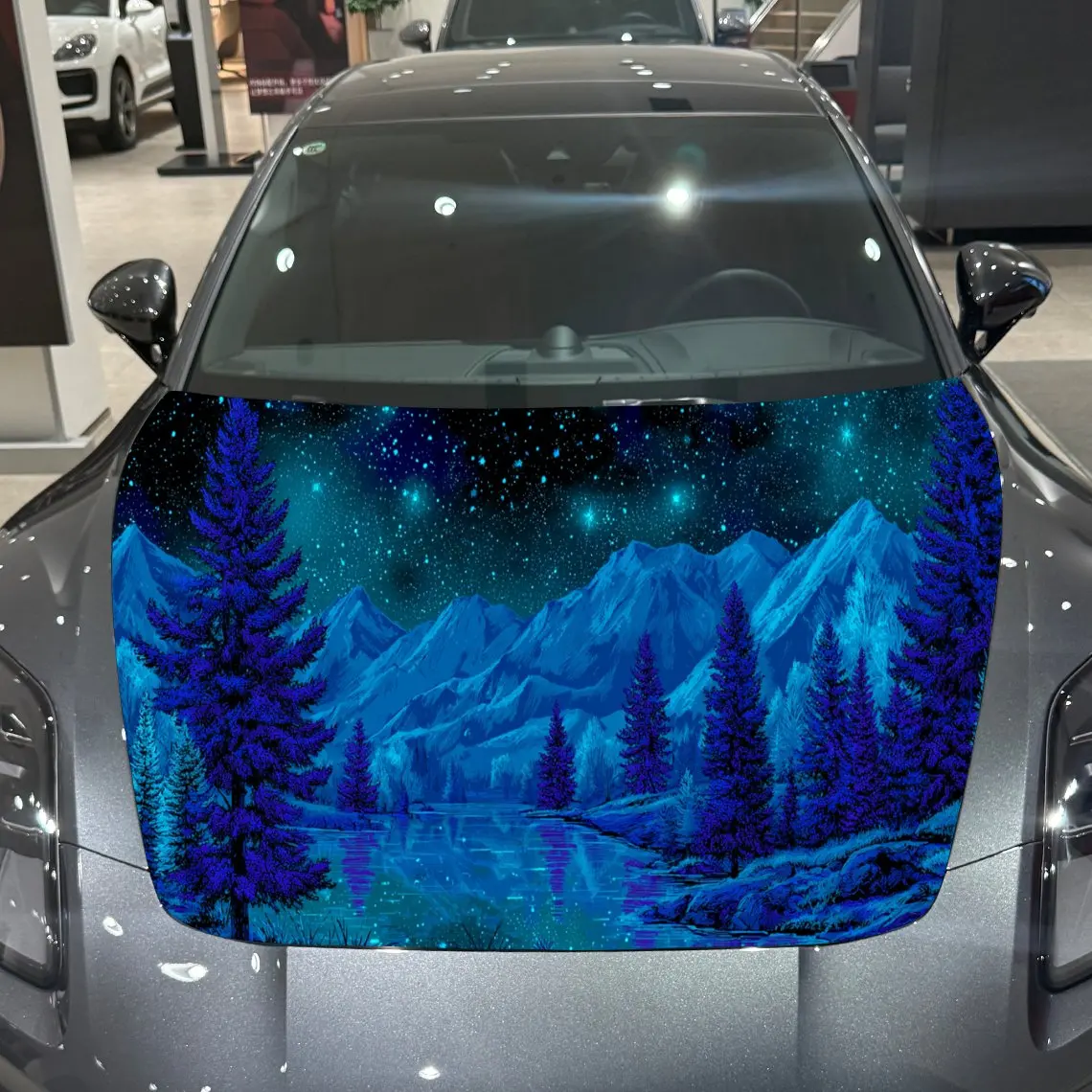 

Лесная Полярная Аврора, виниловые наклейки на капот автомобиля, защитная наклейка для поверхности автомобиля, декоративная крышка, виниловые обертывания, водонепроницаемые самоклеящиеся