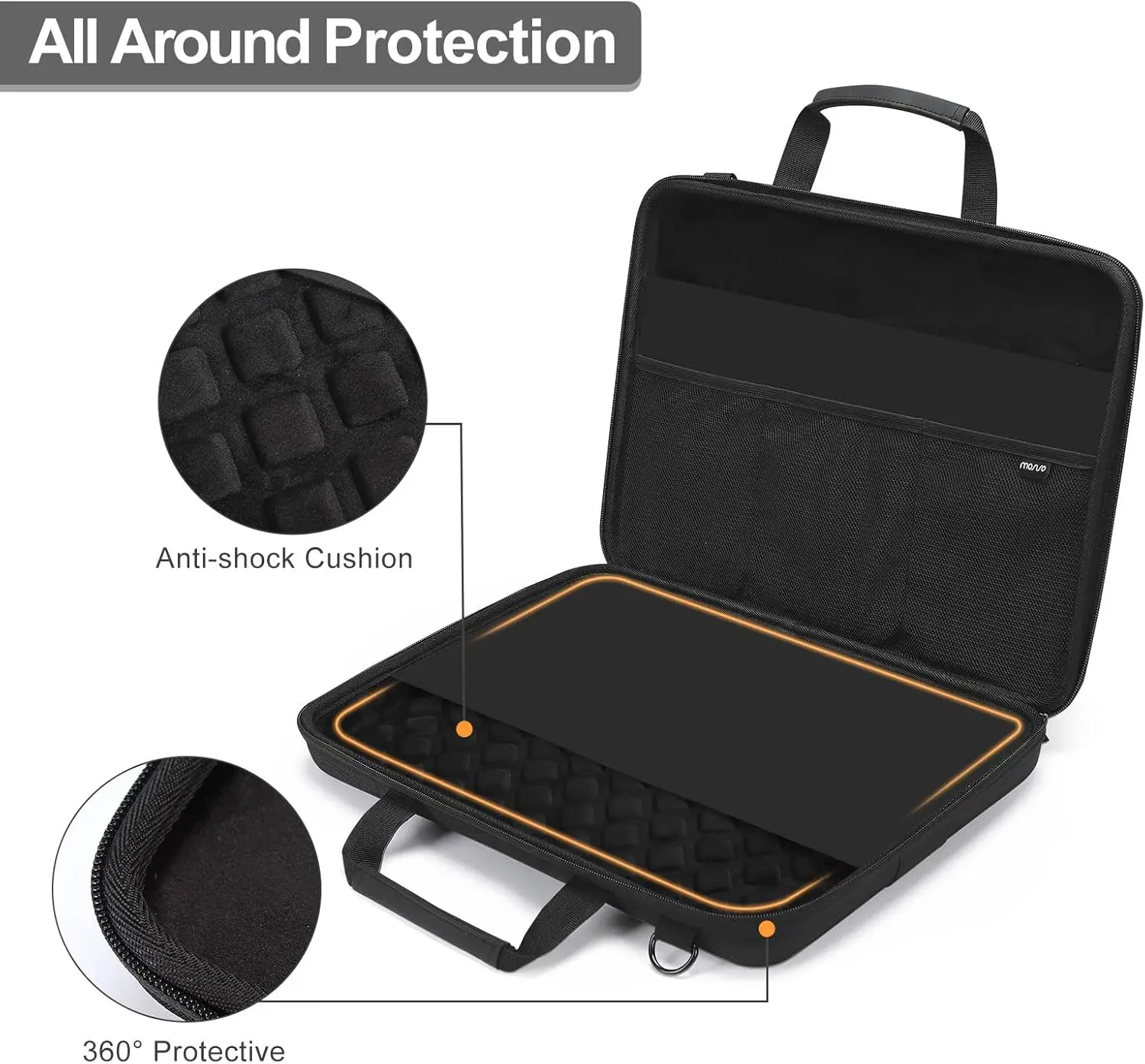MOSISO Laptop Bag for MacBook Pro Air 15 16 17.3 18 inch Hard Shell with Front Pocket Shoulder Strap for Men and Woman for HP