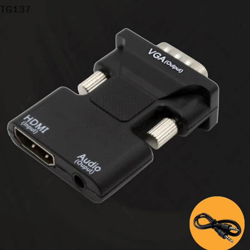 HDMI Female To VGA Male Converter With Audio Adapter Support 1080P Signal Output