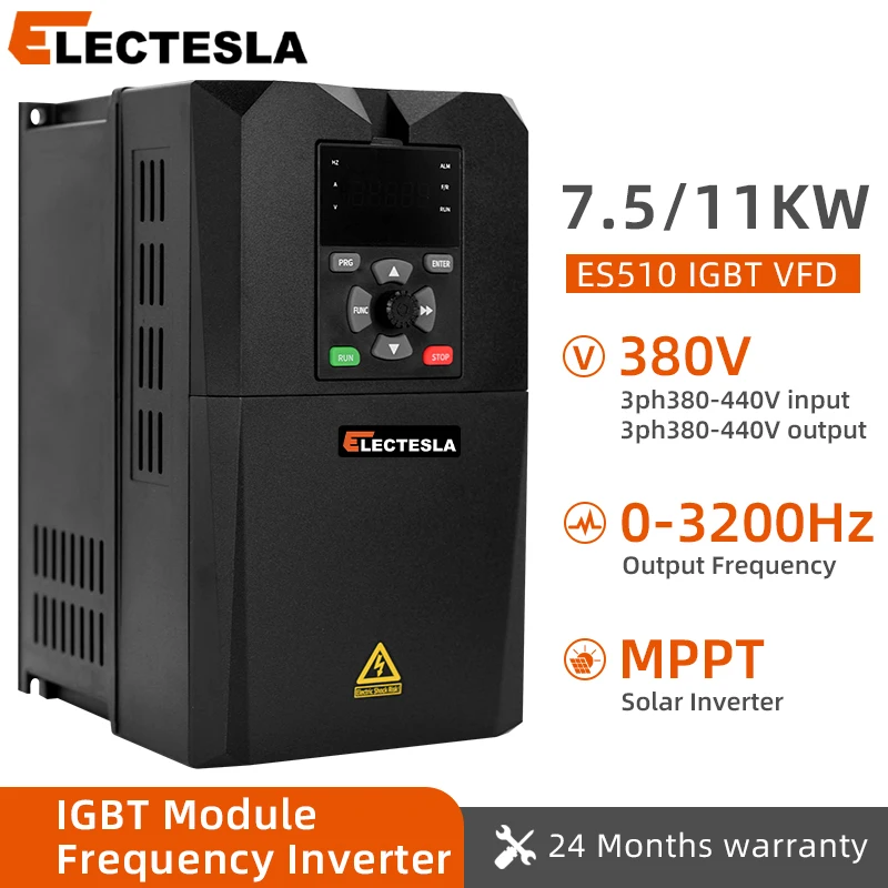 VFD 7.5KW 11KW AC Drive High-performance Vector Type Frequency Converter AC380V Three-phase Motor Speed Controller Inverter