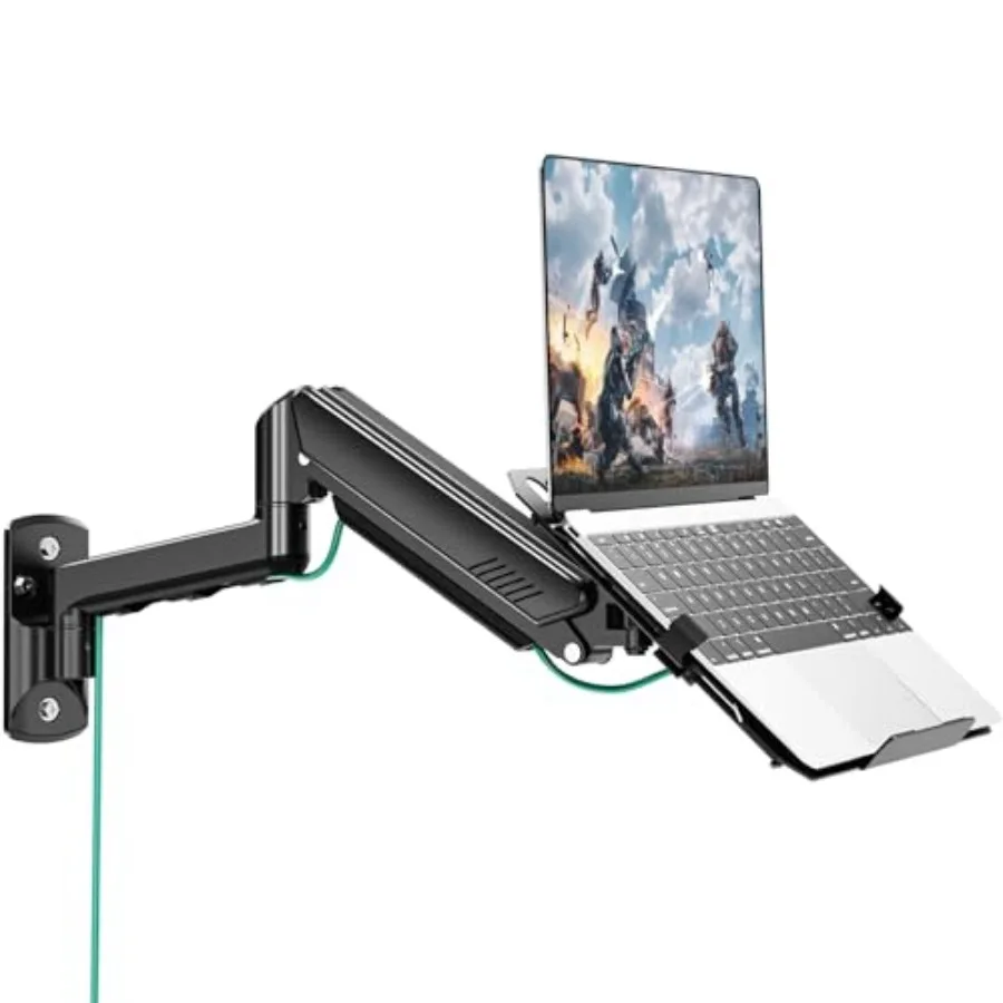 Laptop Wall Mount 2-in-1 Monitor Wall Mount with Vented Tray for 11-17