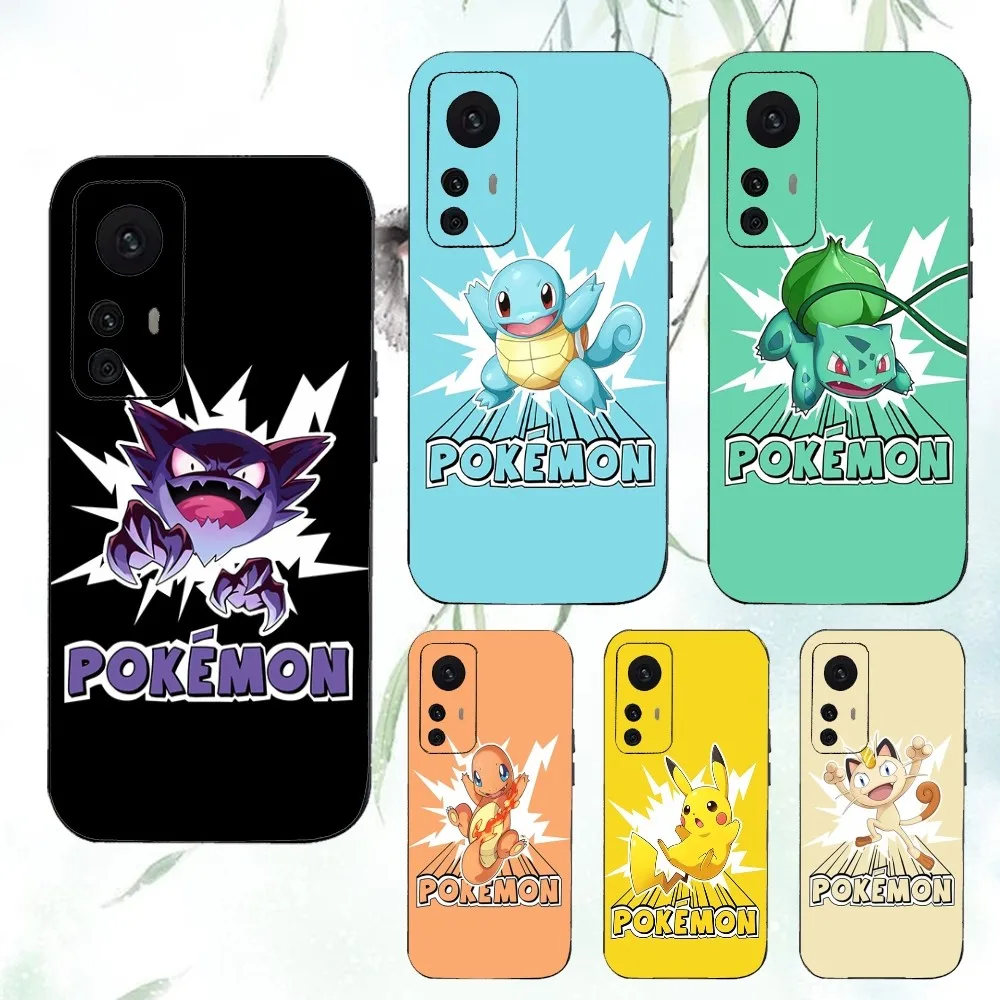 Kawii P-PokemonS Anime Phone Case For Xiaomi 11 Redmi Note 11 5G 8T 9A 9 10T Note8Pro Note9 12SUltra Black Case