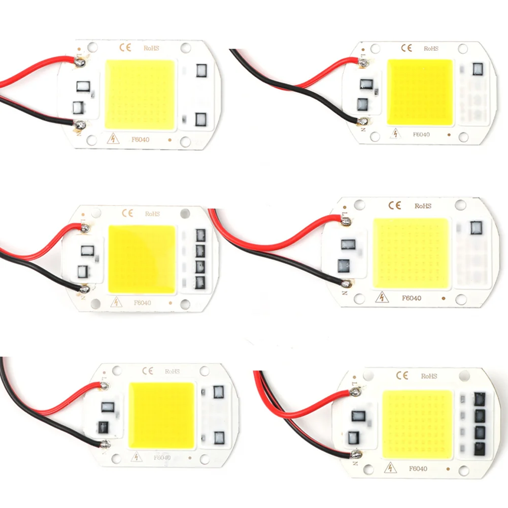 Chip LED 20W 30W 50W COB Chip lámpara LED 220V 3000K 6500K No necesita controlador para foco de luz de inundación Lampada iluminación DIY con cable