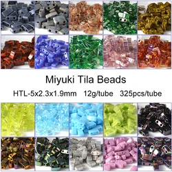 5*2.3*1.9mm 325pcs Miyuki Japan Half Tila Beads 13g/Tube Two Hole Crystal Seed Beads For Jewelry Making Earrings Bracelet Diy