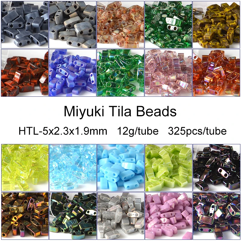 5*2.3*1.9mm 325 sztuk Miyuki japonia pół Tila koraliki 13g/Tube Two Hole kryształowe koraliki do tworzenia biżuterii kolczyki bransoletka Diy